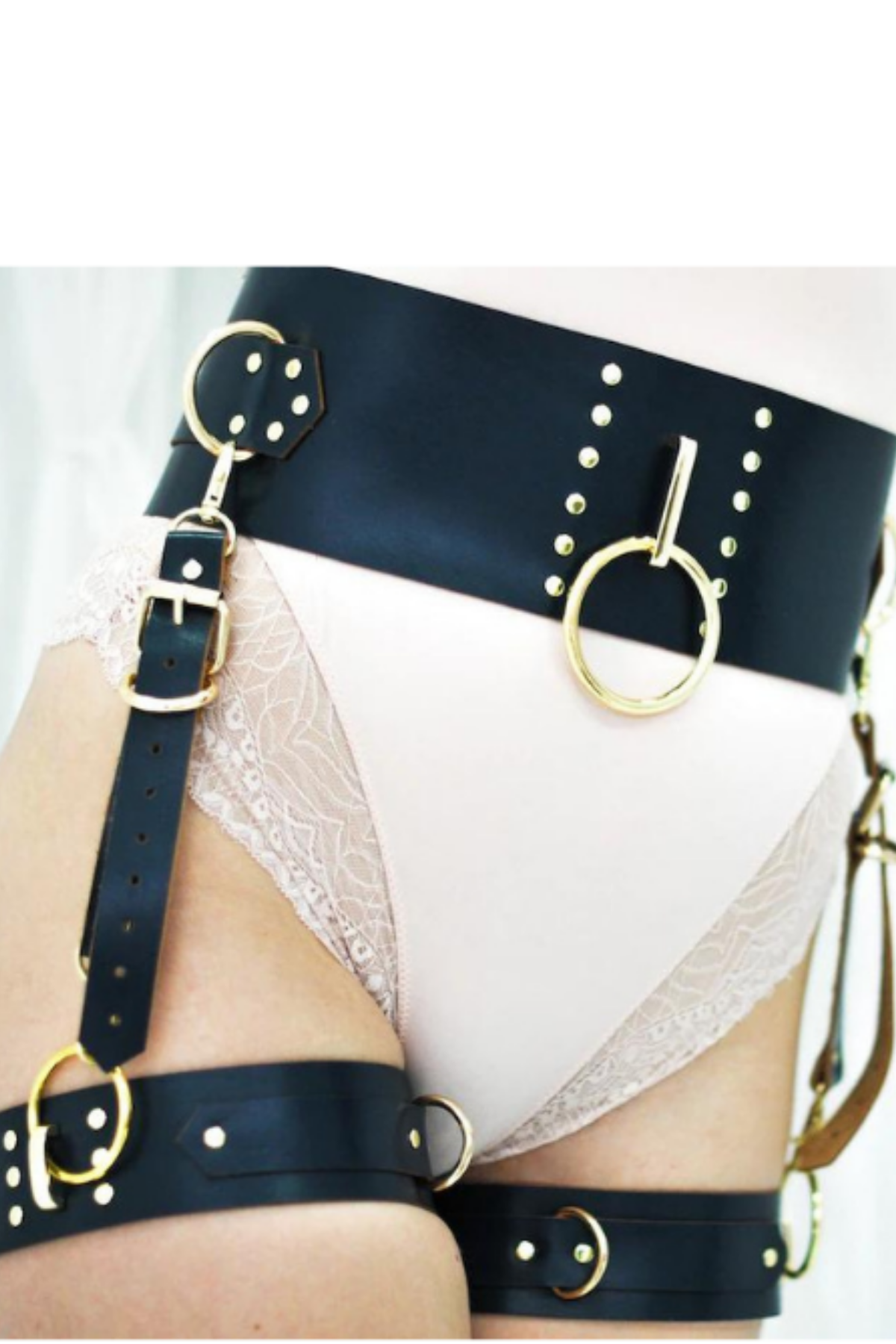 Harness-Set / Gürtel- und Riemen-Set in Lederoptik
